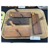 3 Vintage Wooden Molding Planes