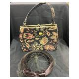 Vintage Stitched Purse w/ Vintage Ladies Hat