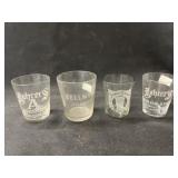 4 Vintage Whiskey Shot Glasses