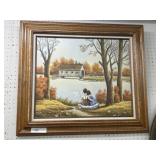 Print of Fishing at Pond