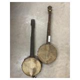 2 Heavily Worn Banjos