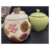 3 Ceramic Glazed Cookie Jars