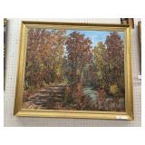 1969 Fall Scene Oil On Canvas Painting
