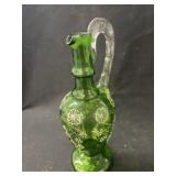 Victorian Green Enameled Pitcher