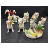 Selection Ceramic Ducks, Kittens, & Dogs