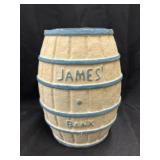 Paper Mache James Barrel Form Bank