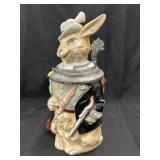Vintage Hunter Rabbit Character Beer Stein