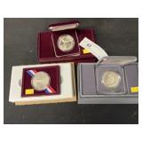 1 U.S. Mt. Rushmore Proof & 2 U.S. Olympic Coins