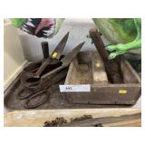 Wooden Tool Tray w/ Shears
