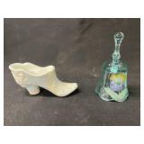 Turkey Glass Candy Cont. & Fenton Shoe & Bell