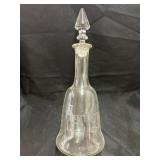 Vintage Ground Glass Etched Sherry Bottle