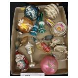 Mercury Glass Ornaments w/ Vintage Bowls