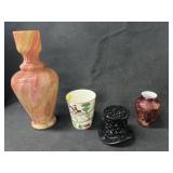Art Glass Vases, Fox Hunting Cup, etc.