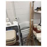 (2) Wooden Hay Forks w/ Flagpole