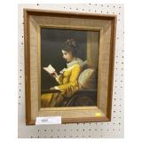 Print of Young Lady Reading A Book