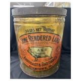50 Lb. Lard Tin From A&B Brand, Allentown, PA