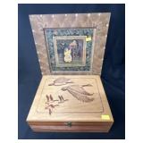 Contemporary Cigar Box w/ Colorful Scherenschnitte