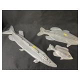 3 Armetale Fish Form Fishing Rod Holders