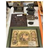 Flat Irons w/ Wall Plaque & Serving Tray