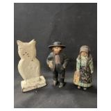 Grouping Cast Iron Items Amish, Cat Doorstop