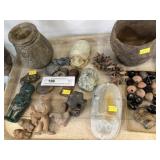Selection Mexican Pottery Carved Stone Coll. Items