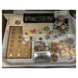 Tray Lot of Foreign & American Coins
