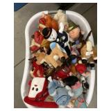 Wash Basket Full of Plush Toys