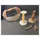 2 Hog Scrapers, Dough Cutter & Corn Shucking Pegs
