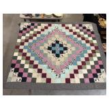 Contemporary Log Cabin Pattern Quilt