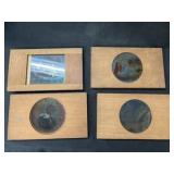 4 Vintage Magic Lantern Glass Slides