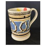 19th C. English Mochaware Earthworm Mug
