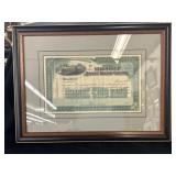 Framed Milwaukee Railway Stock Certificate