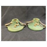 (2) Roseville Non-Matching Candlesticks