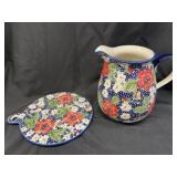 (2) Pcs. Hand Painted Polish Pottery