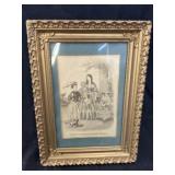 European Gilt Framed Fashion Print