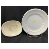 Ironstone Food Mold w/ Wheat Pattern Plate