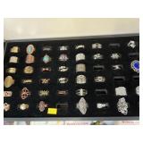 Grouping Costume Jewelry Rings w/ Military Pins