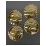 4 Amber Glass Lantern Shades
