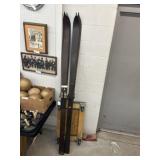 2 Pair of Vintage Wooden Skis
