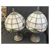 (2) Slag Glass Accent Lights