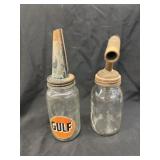 (2) Glass Oil Bottles
