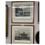 2 European Framed Fox Hunt Prints