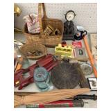 Woven baskets, Planter, & Shelf Clock