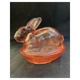 Art Glass Rabbit on Nest