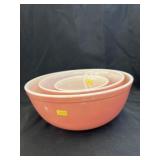 (3) Pyrex Bubble Gum Pink Mixing Bowls
