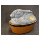 Pottery Rabbit on Nest
