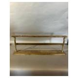 Vintage Wood and Brass Paper Holder