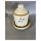 Stoneware Chicken Waterer with Rooster Motif