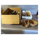 Electric Candles And Wicker Baskets