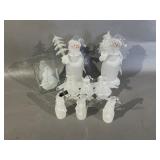 (6) Holiday Gallery Glass Snowmen